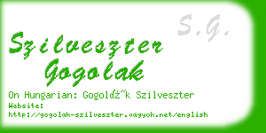 szilveszter gogolak business card